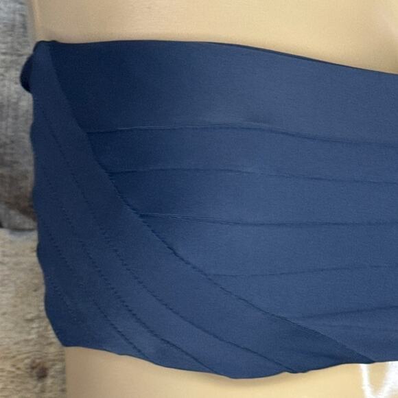 Mikoh Swimear Laniakea Banded Bandeau Strapless Bikini Top Gray SZ Small - Picture 2 of 7